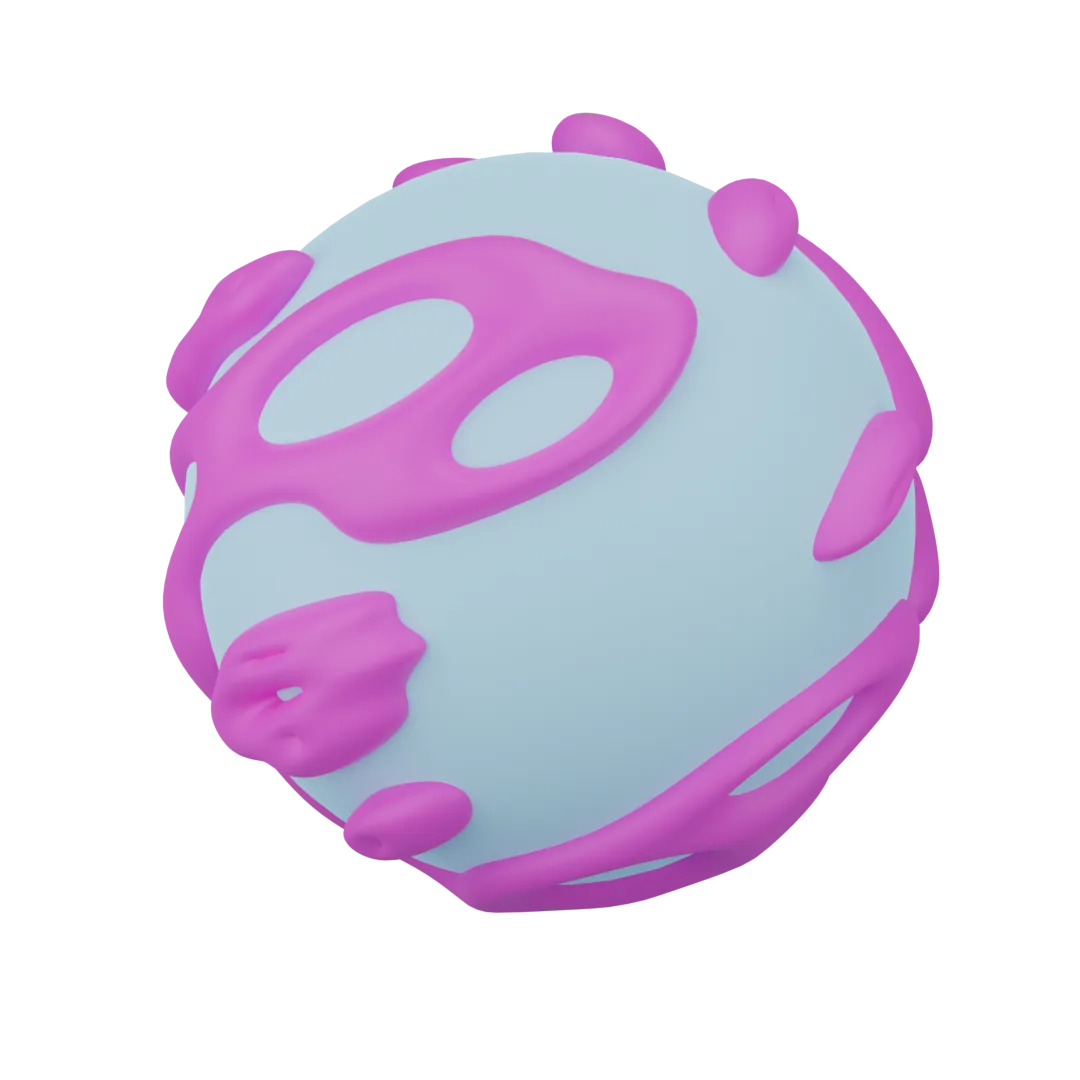 3d blue and pink planet